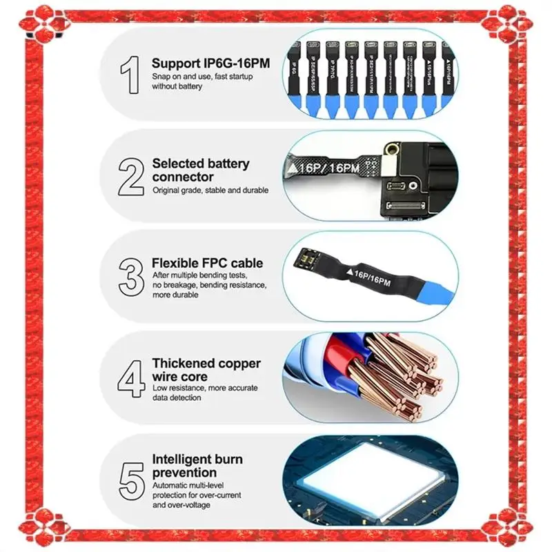 จัดส่งตลอด 24 ชั่วโมงซ่อมโทรศัพท์มือถือสายทดสอบโทรศัพท์มือถือสายไฟสําหรับ 6G/7/8/X/11/12/13/14/15/16 น. anti-Burn Power Test