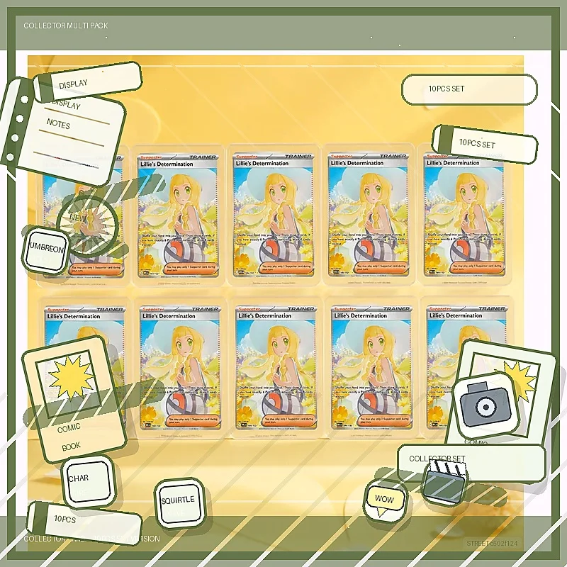 Cartes de collection DIY Lillie's Determination 184/132 – Cartes individuelles faites maison – Jeu classique – Carte Anime – Cadeau jouet – 5 pièces 10 pièces