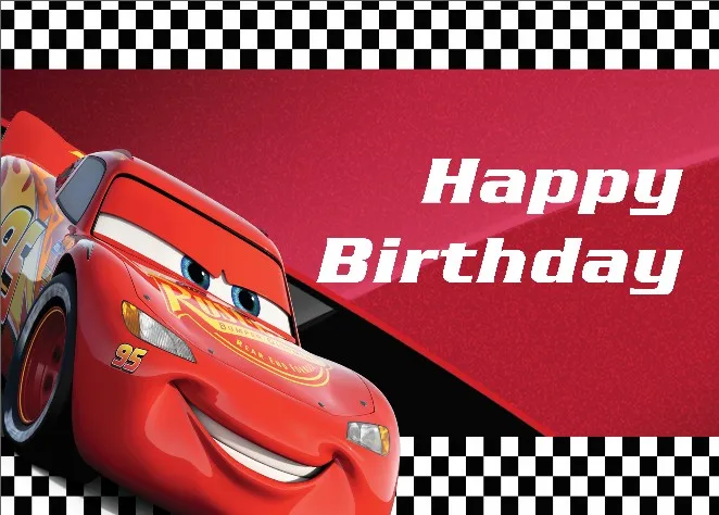 Cartoon Racing Car Happy Birthday Backdrop Celebrate Child Party Decoration Photography Background Banner Props