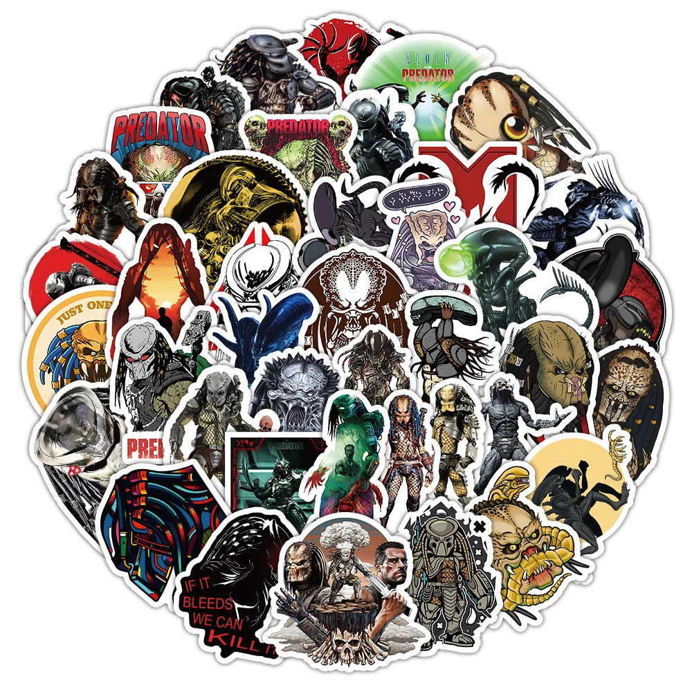 53/30/10PCS Predator Popular Film and Television Stickers Science Fiction Movie Theme Decoration Skateboard Waterproof Stickers