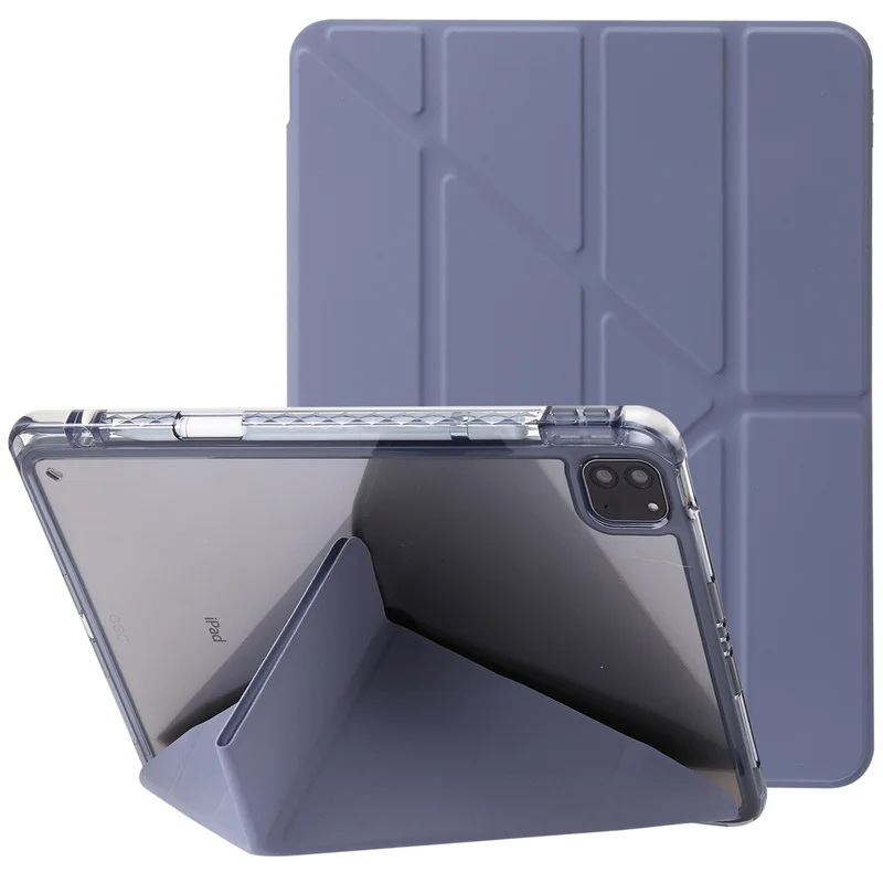 Funda For iPad Air 13 Pro 13 2024 Case With Pen Holder Acrylic Clear Hard Back Stand Smart Case For iPad Air 11 Pro 11 2024 Case