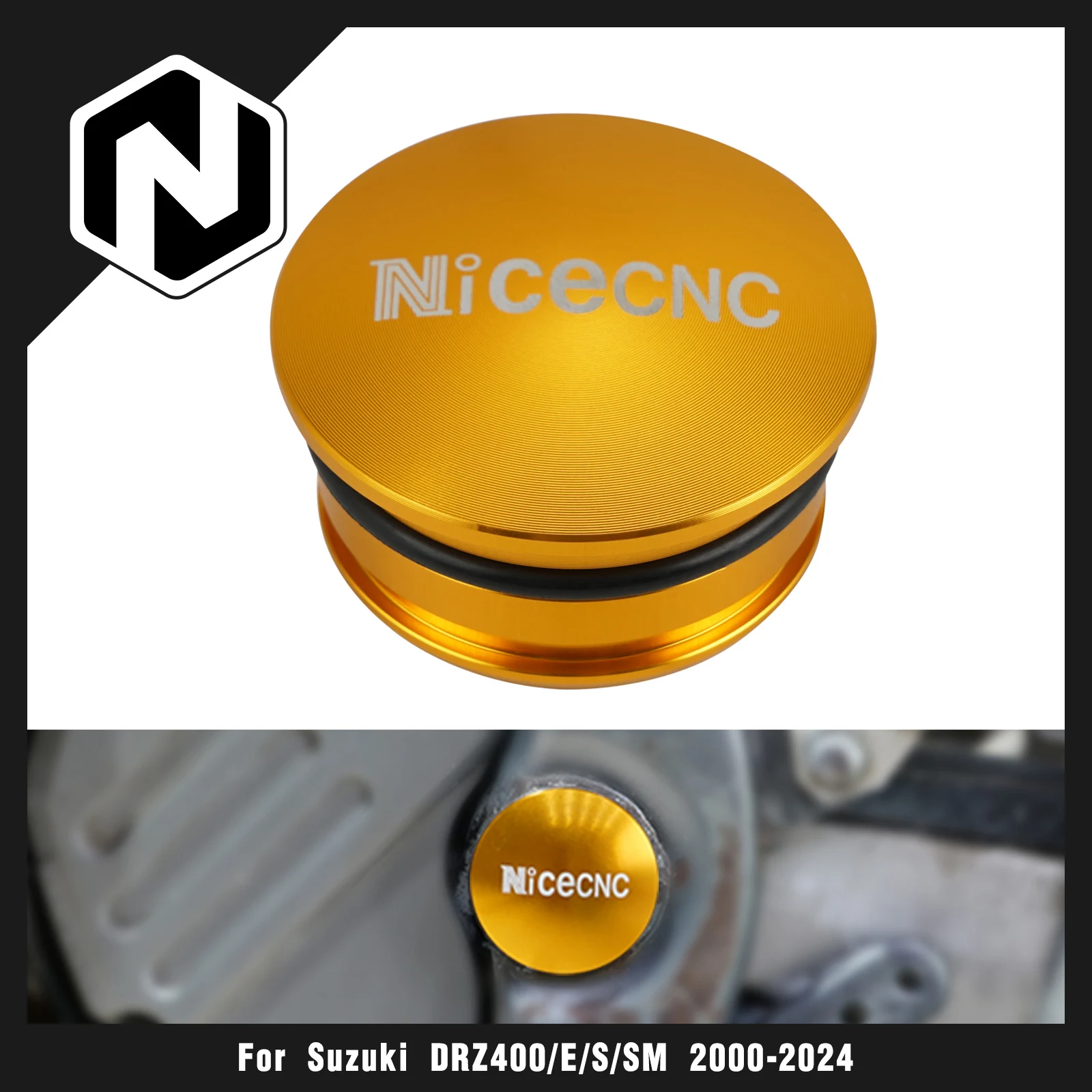 

NICECNC For Suzuki DRZ400E DRZ400S DRZ400SM 2000-2024 Motorcycle Left Frame Cover Plug Insert Cap Guard DR-Z 400E 400S 400SM