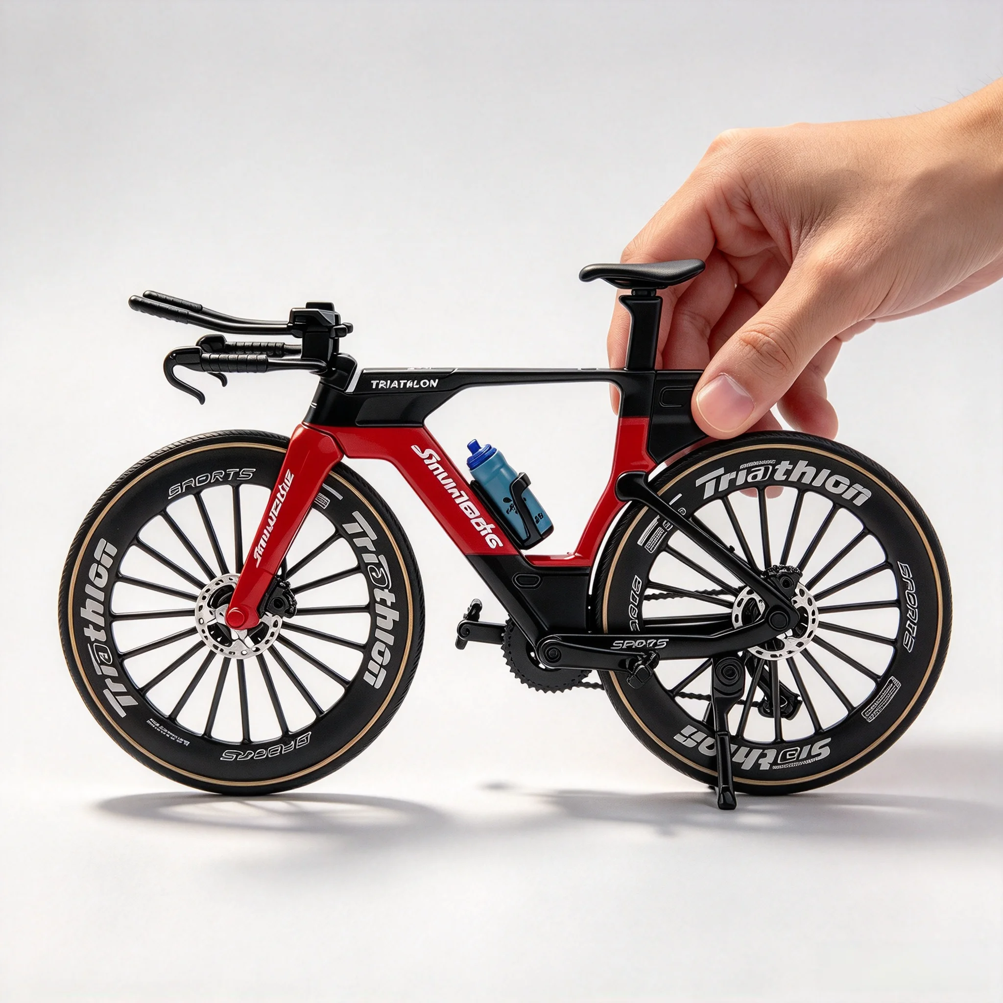 1:8 Scale Alloy Triathlon TT Time Trial Racing Bicycle Model Diecast Simulation Mini Bike Ornament Collection Toy Gift for Cycli