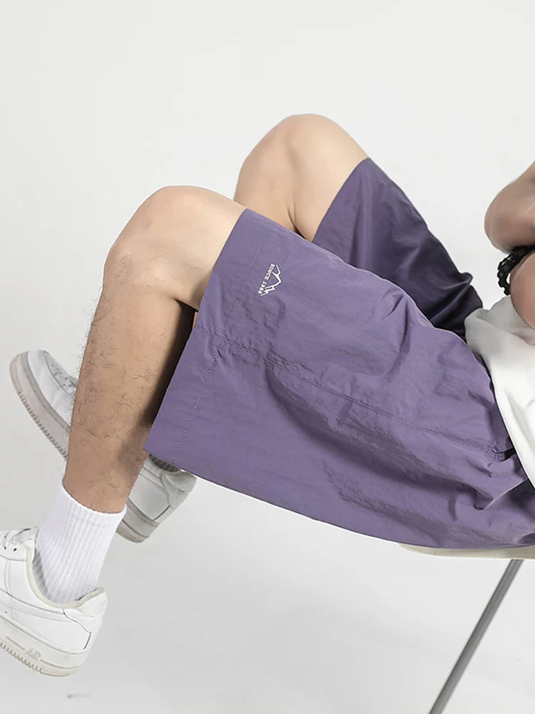 

American Sle Purple Ice Silk Men's 4-Part ort orts Summer Waterproof Loose Fit Casual Pants Qui Dry Five-Part orts