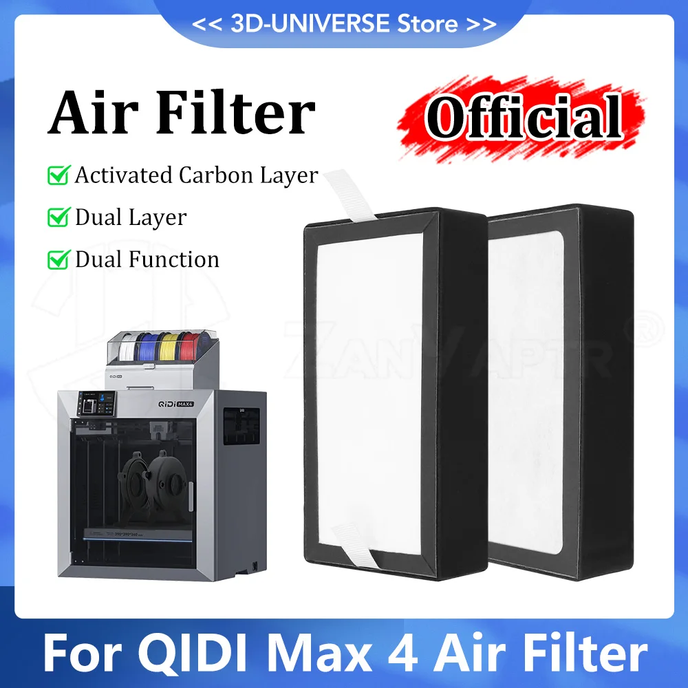 

High Efficiency Activated Carbon Air Filter Dust Smoke Absorb Replacement Part for QIDI MAX4 3D Printer accessories