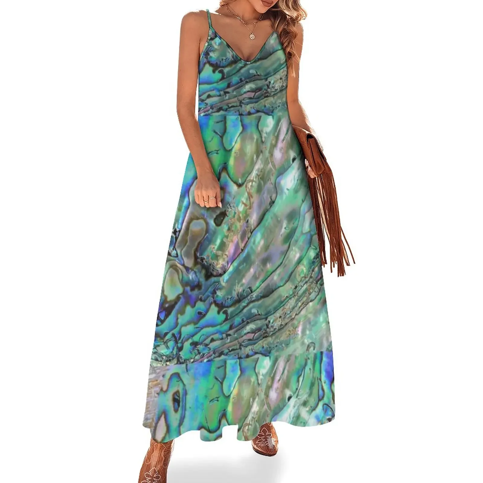 

ABALONE PRINT Sleeveless Dress luxury dress evening dresses women sexy dress women evening