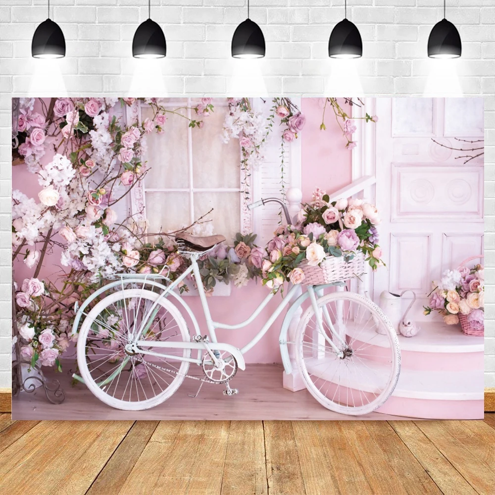 Flower Shop Backdrop Spring Scenery Girls Birthday Party Decor Baby Shower Portrait Photography Background Photo Studio Props