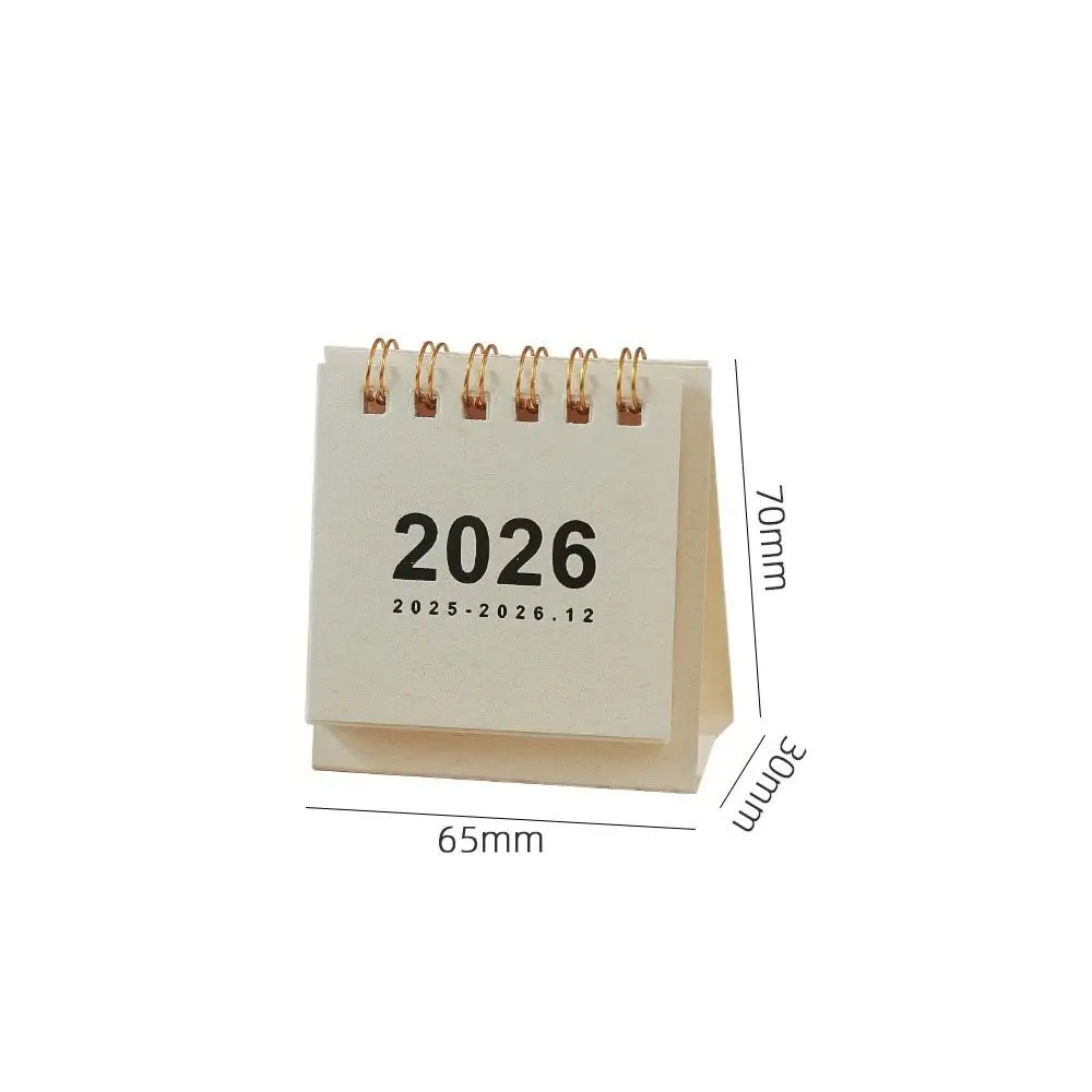 Simple Coil 2026 Desk Calendar Portable Desktop Decoration Mini Calendar Schedule Planner Gifts