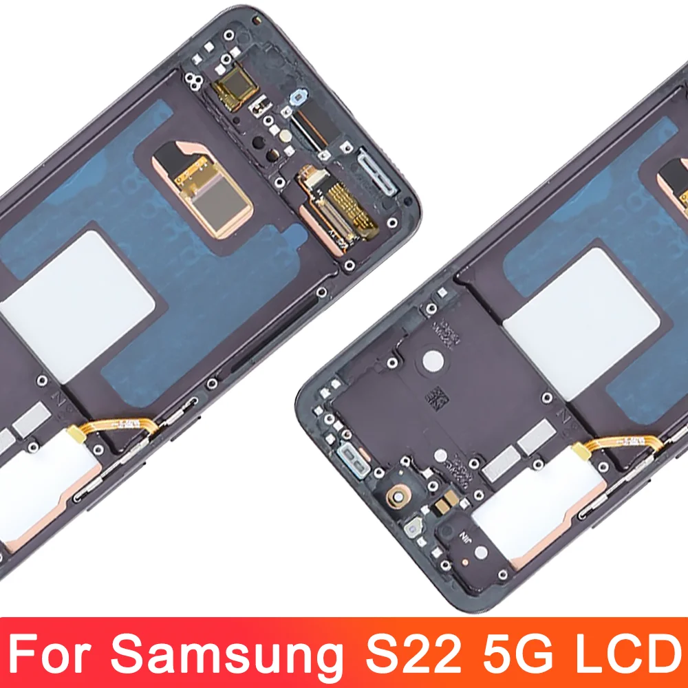 AMOLED For Samsung Galaxy S22 5G LCD Touch Screen S901 S901B S901B/DS With Frame Digitizer S22 LCD Replacement