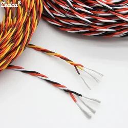 5/10/20M 22AWG 26awg 30/60 Core 3 way Twist Servo Extension Cable JR Futaba Twisted Wire Lead For RC Airplane Accessories