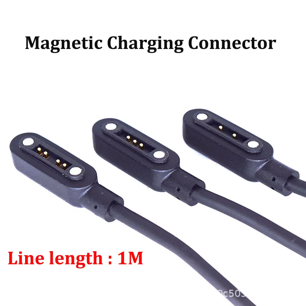 2/3/4Pin Magnetic USB Charging Data Cable Male Female Pogo Pin Connector Power Port  Magnets Contact Pad PCB Socket image 3
