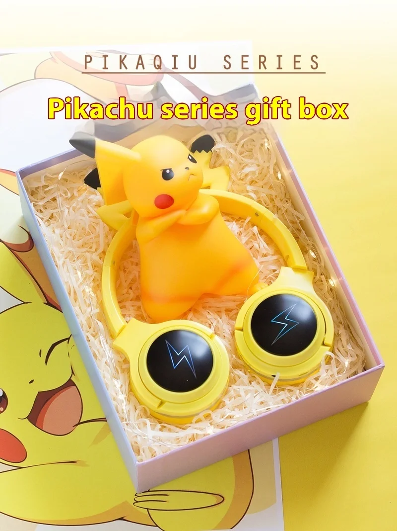 PokéMon Pikachu Series Figurines Creative Birthday Gifts Headphones Pikachu Figurines Gift Boxes Children'S Gifts For Boys