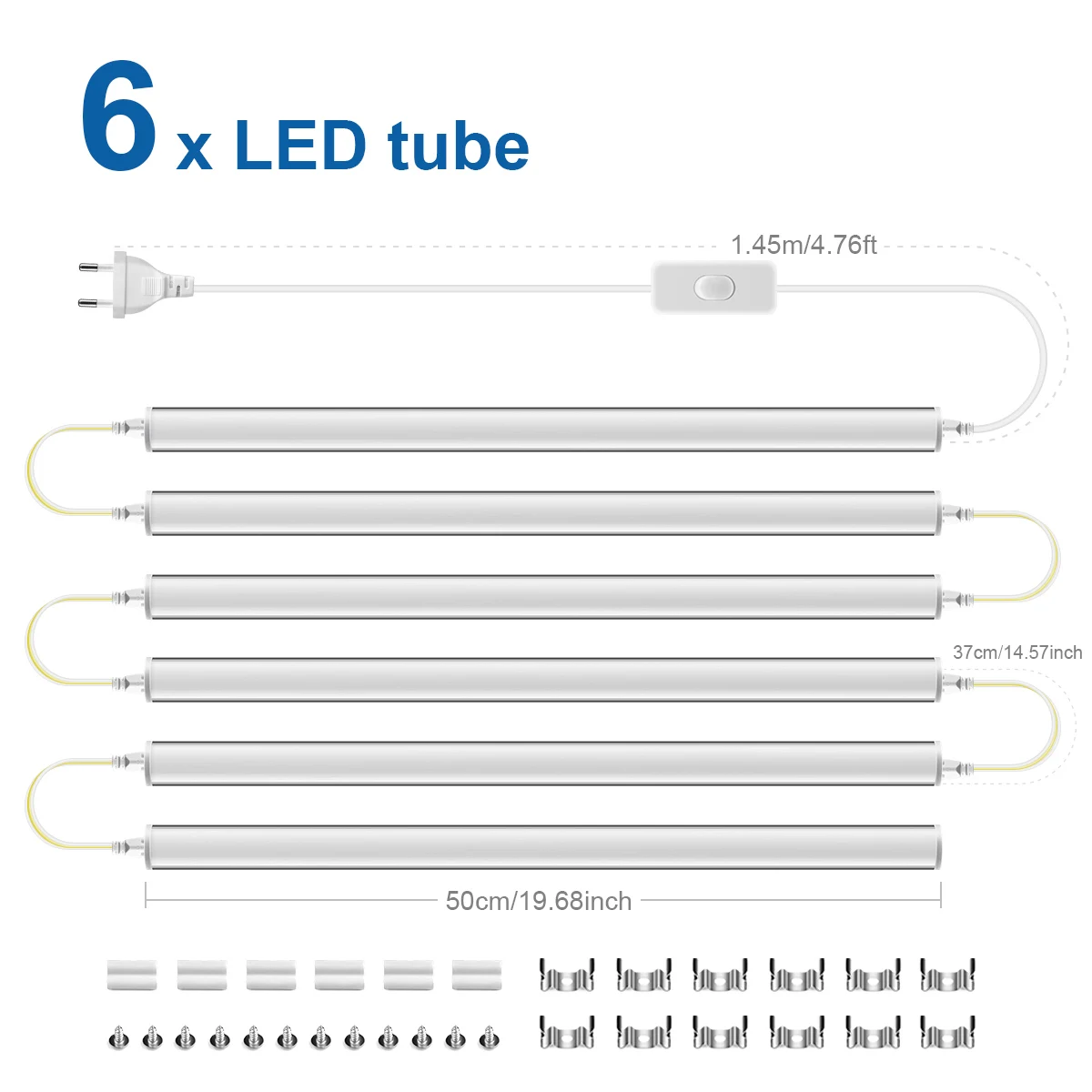 50CM 15W 220V DIY Wandlampen LED T5 Buis Met Schroeven Wandmontage LED Verlichting voor Slaapkamer Woondecoratie + EU Plug Netsnoer Q