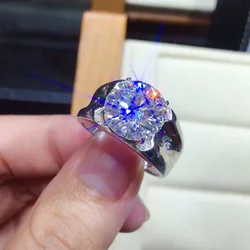 2023 Solitaire Male 5ct Lab Moissanite Diamond Ring 925 sterling silver Party Wedding band Rings for Men Engagement Jewelry Gift
