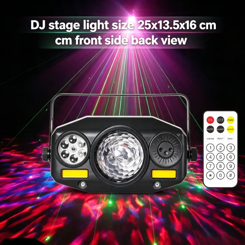 RGB Laser Water Ripple Stage Light with DMX512 Sound Active Auto Remote APP ILDA Control Projector for DJ Disco Club Party