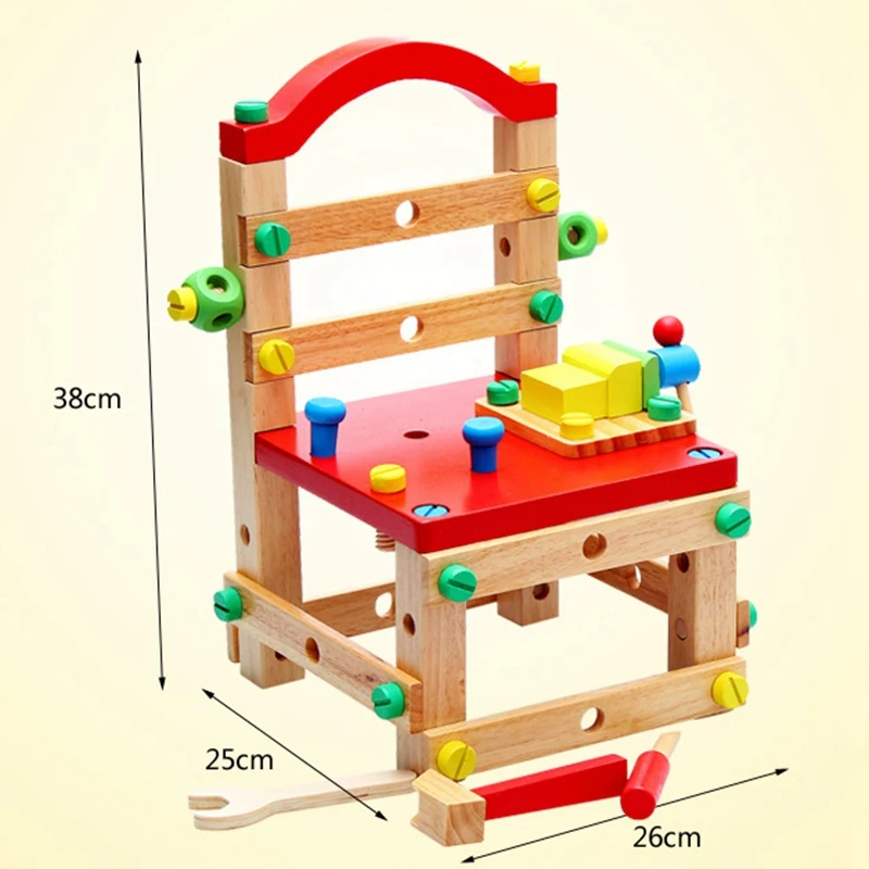 Multifunction Screw Nut Disassembling Combined Toy Building Blocks DIY Chair Model Assembled Toys Children Kids Toy