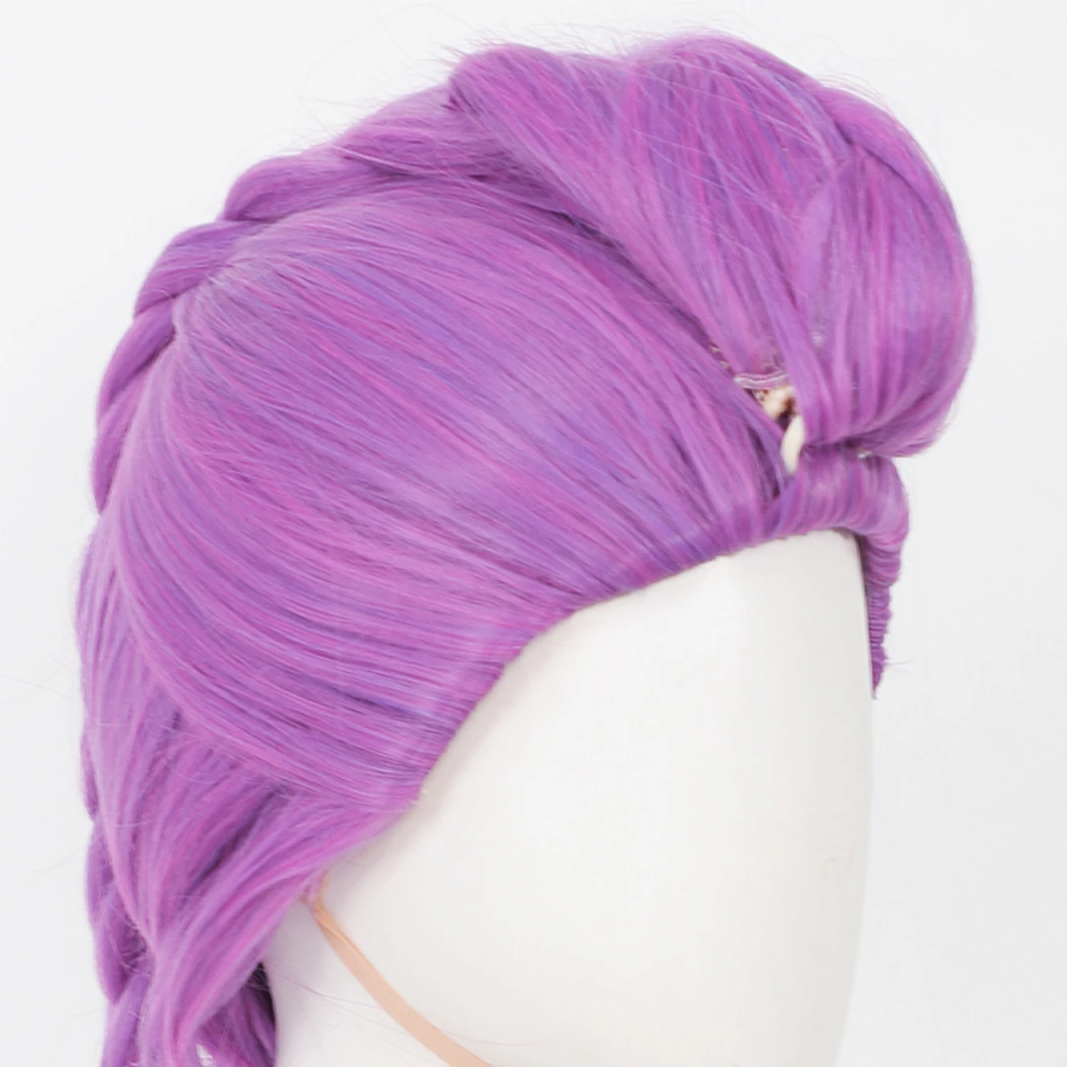 120cm K-POP Demon Girl Group Synthetic Purple Split Long Ponytail Ladies' Wig Suitable for Daily Party