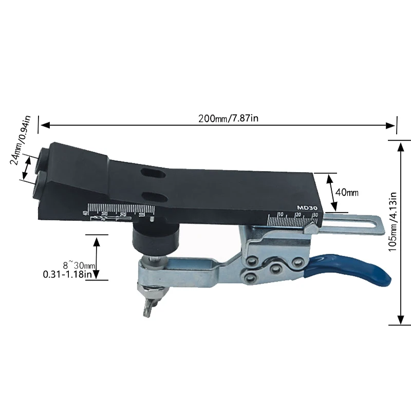 

С быстрым зажимом Угловой инструмент для деревянного соединения 15-градусный локатор сверления Набор приспособлений для карманных отверстий, приспособление для карманных винтов, приспособление для карманных дюбелей