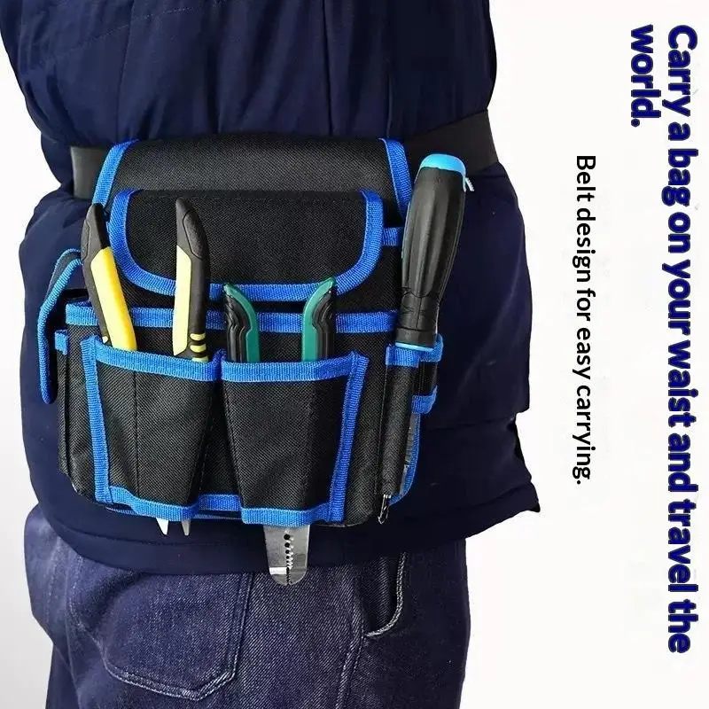 1 Stück Bohrmaschinen-Aufbewahrungstasche, einfache Werkzeugtasche zum Umhängen mit Gürtel, multifunktionale Hüfttasche für Elektriker-Reparaturen – Detail 4