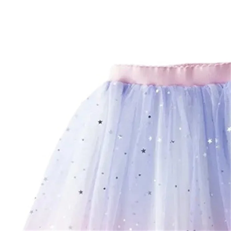 Girls Tutu Skirts Stars Print Princess Petty Girls Dancing Party Skirt Children Gradient Costume Clothes