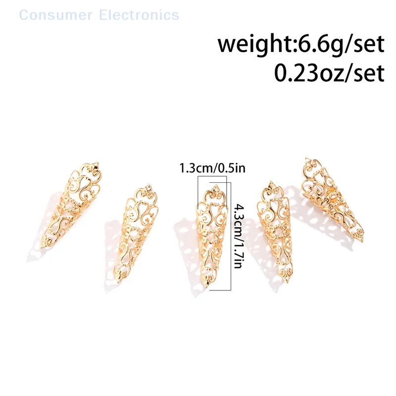 4Pcs Unique Gypsy Dubai Finger Adjustable Open Finger Rings For Women Trendy Vintage Punk Nail Ring Belly Dancer Cosplay Jewelry