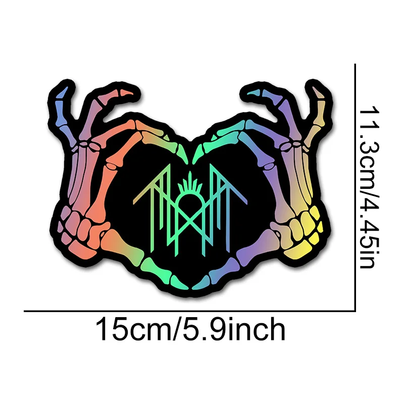 Skull love car decal decorative sticker waterproof and self-adhesive, Gothic music style,attached to car windows, motorcycle