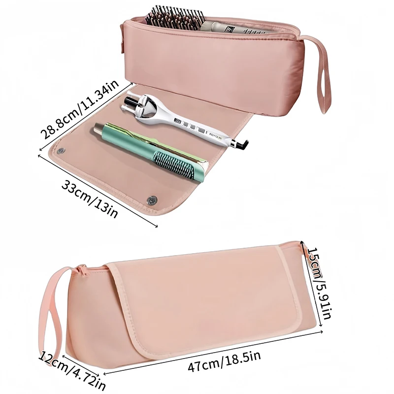 

2-in-1 Hair Tools Travel Bag For Flat Irons, Straighteners, Curling Iron, And Haircare Accessories, With Interior Pockets