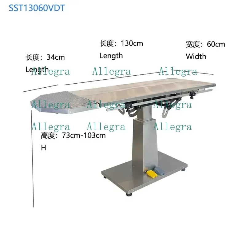 Electric Single Column V- Veterinary Surgery Table with Tray Adjustable Angle V Veterinary Operating Table