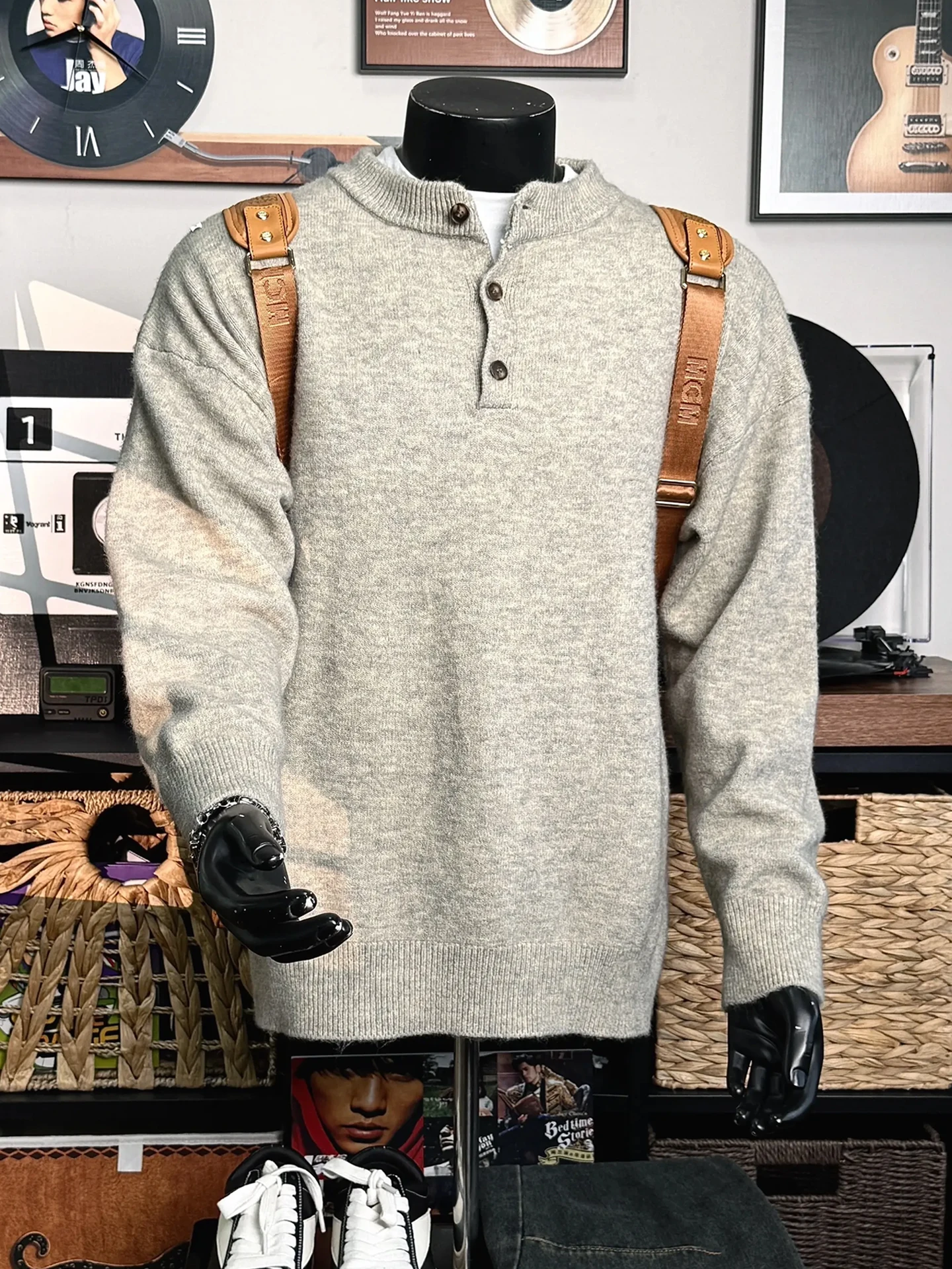 

Мужской вязаный свитер Cleanfit Henry: осенне-зимний, приталенный, базовый слой, с эффектом высококачественного пальто, для создания непринужденного образа