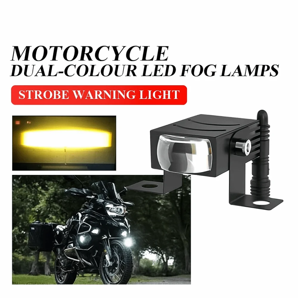 

Waterproof Motorcycle LED Light Two-Color LED Motorcycle Spotlight Durable Effective Automotive Headlamps Fog Conditions