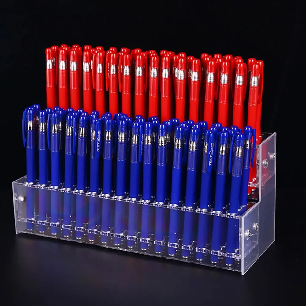 1/2/3/4 Layer Mark Pen Holder Transparent Ladder Type Stationery Display Shelf Large Capacity Space-Saving Pencil Organizer