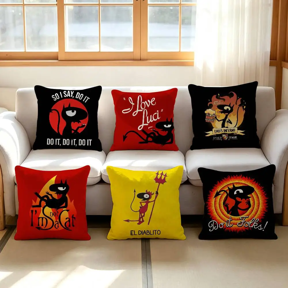 Disenchantment Luci Do It Pillow Cover Soft Decor Pillow Case Anime I'm Not A Cat 45x45cm Couch Home Decor for Living Room Gift