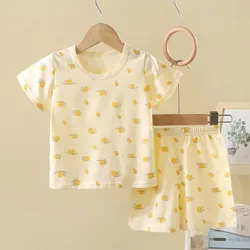 Boys Girls Summer Outfits Clothes Baby Cotton Short Sleeves Shirt Shorts Suits Children Top+Pants Sets 2pcs 0-7T