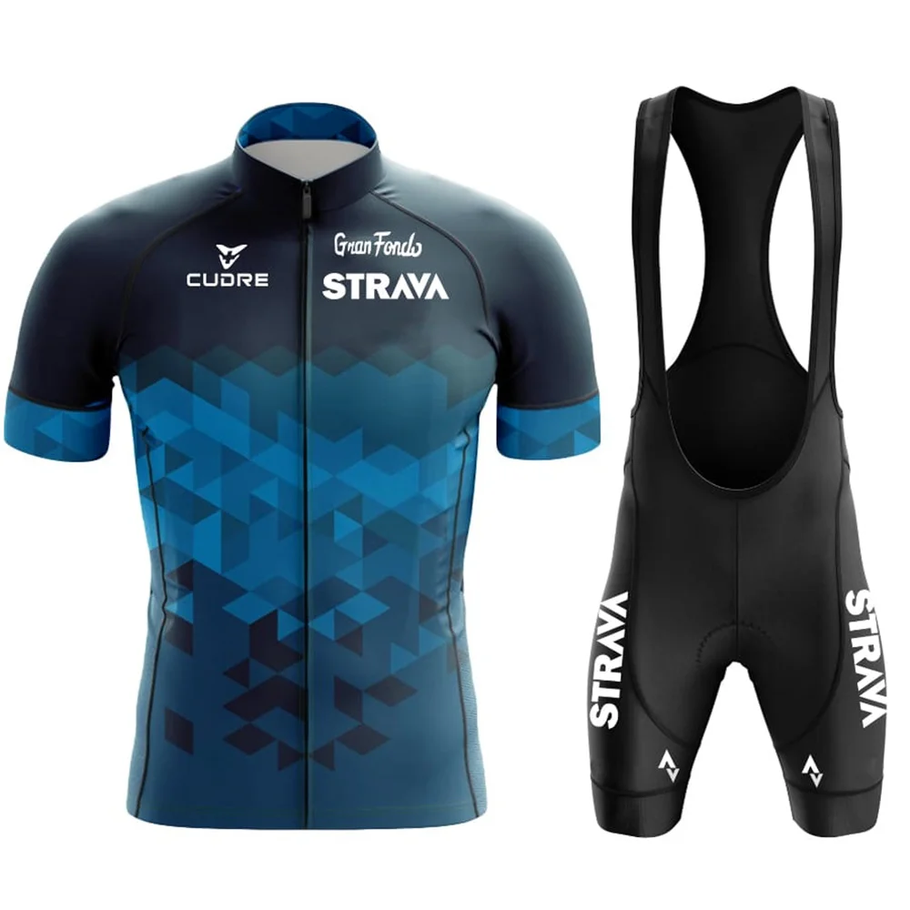 2024 Cycling Jersey Set Strava Summer Short Sleeve Breathable Men\'s MTB Bike Cycling Clothing Maillot Ropa Ciclismo Uniform Suit