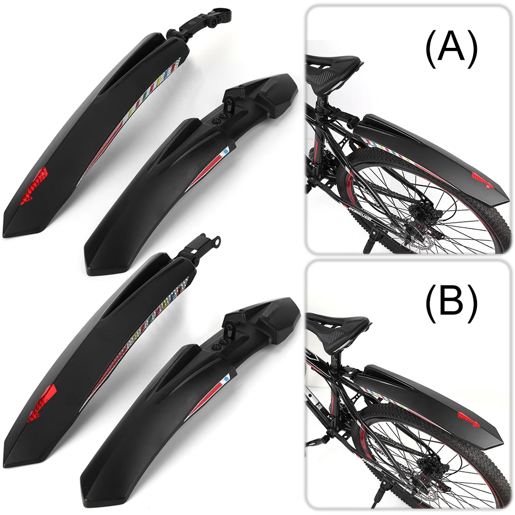 2Pcs Bike Fenders Mudguard with Reflective Sticker Bicycle Splash Guard Universal Bike Mud Guard Fender for 26 27.5 29 Inch Bike