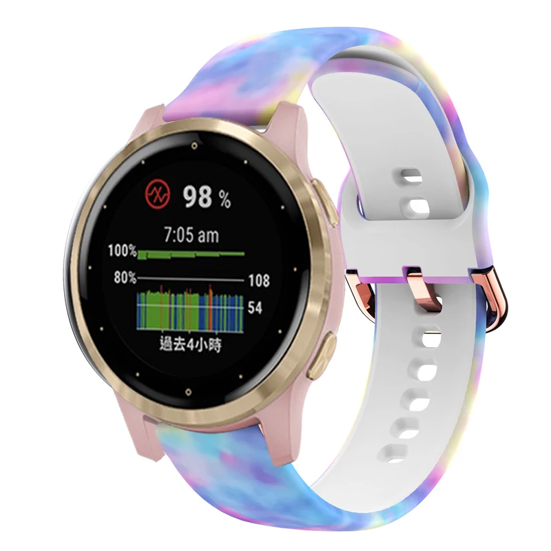 18 مللي متر الطباعة سيليكون الرياضة الفرقة ل شاومي Mi ساعة ذكية الأشرطة سوار ل Garmin Vivoactive 4s/Venu 2S Correa معصمه