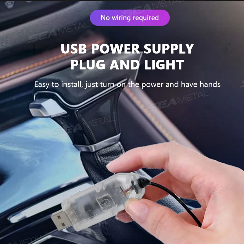 BLALION 140 سنتيمتر أضواء السيارة المحيطة LED الداخلية التفاف حول لوحة القيادة ختم الشريط RGB سيمفونية جو مصباح USB APP التحكم