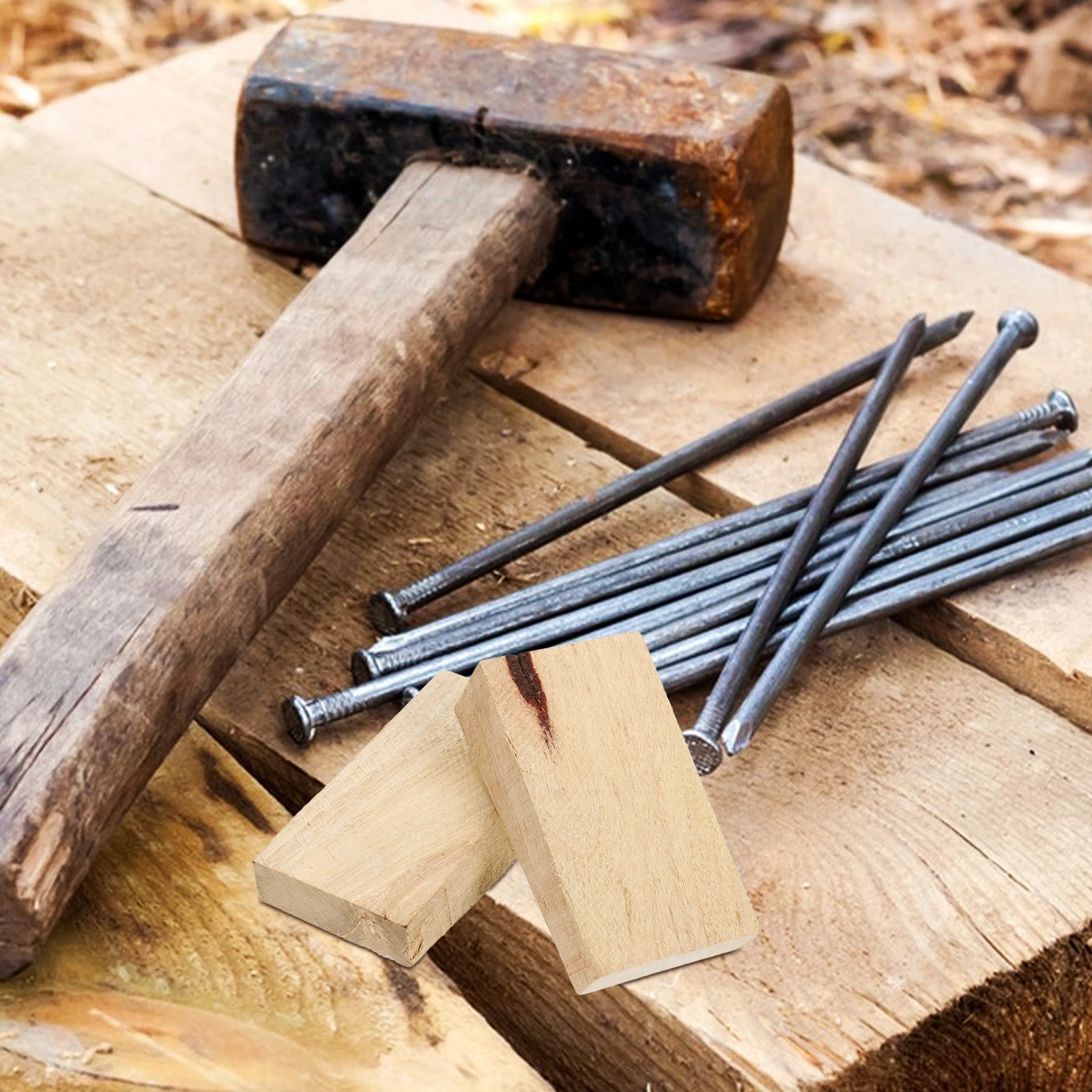 

10pcs Sandalwood Plug Fastening Wedge Axe Handle Repair Kit Round Wooden Wedges Splitting Tool Accessories Hand Tools