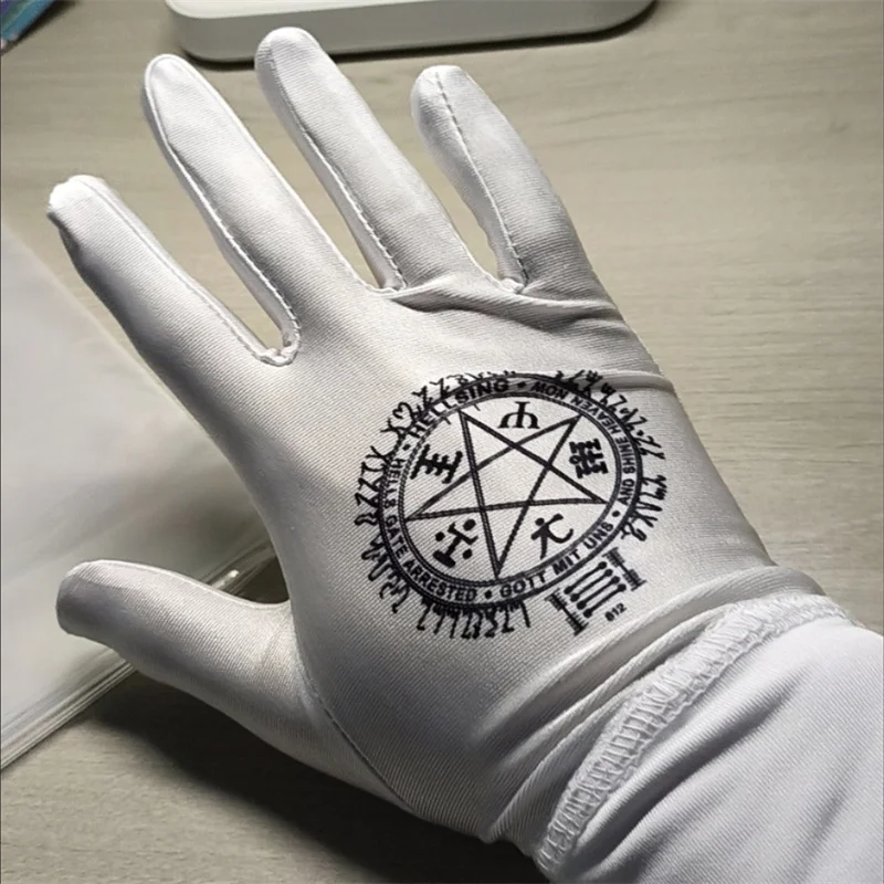 Anime Hellsing Alucard Cosplay Gloves Adult White Cotton Full