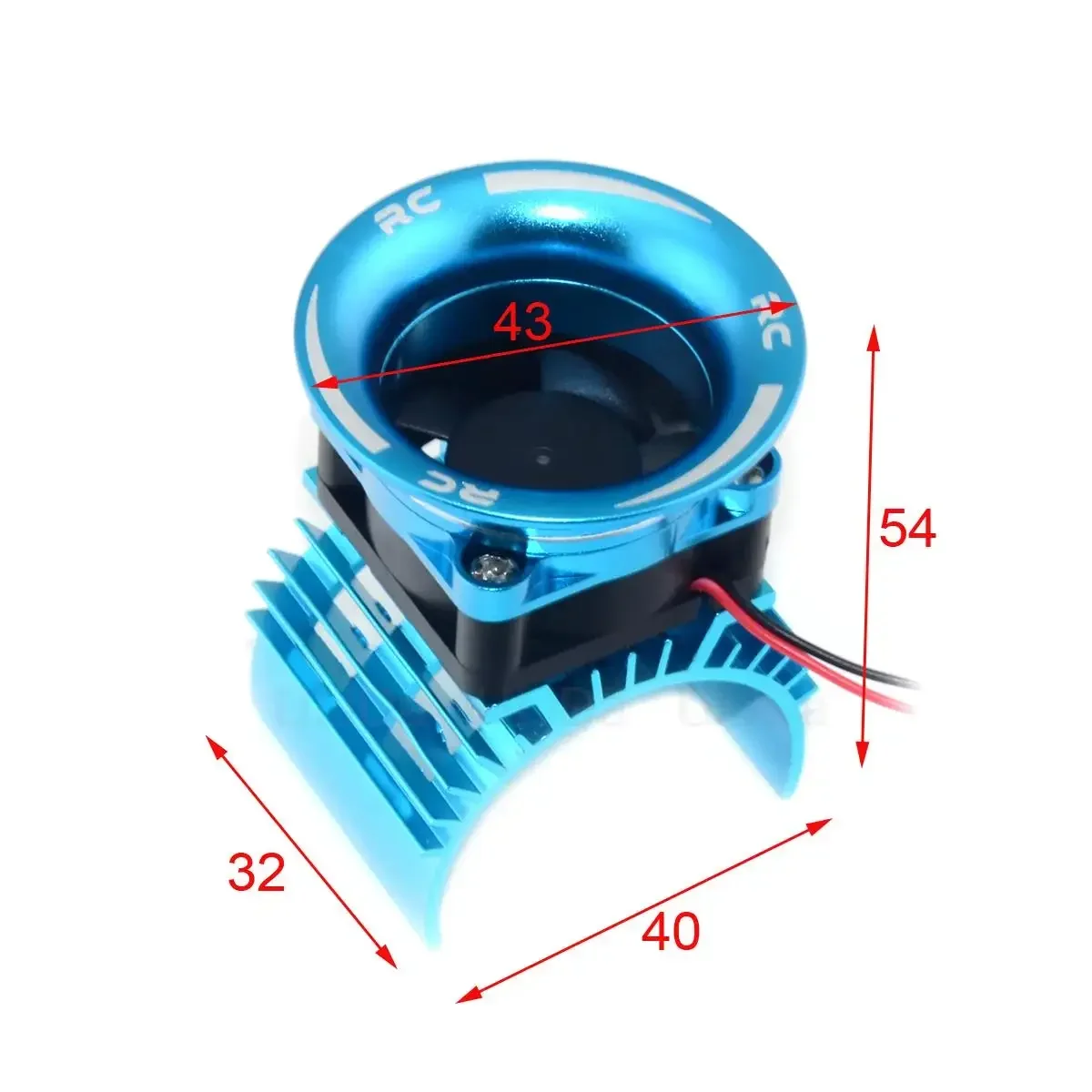 Cubierta del disipador de calor del motor + ventilador de refrigeración para WLtoys A959-B 144001 124019   HSP 1/8 1/10 RC Car 540 550 3650 Tamaño