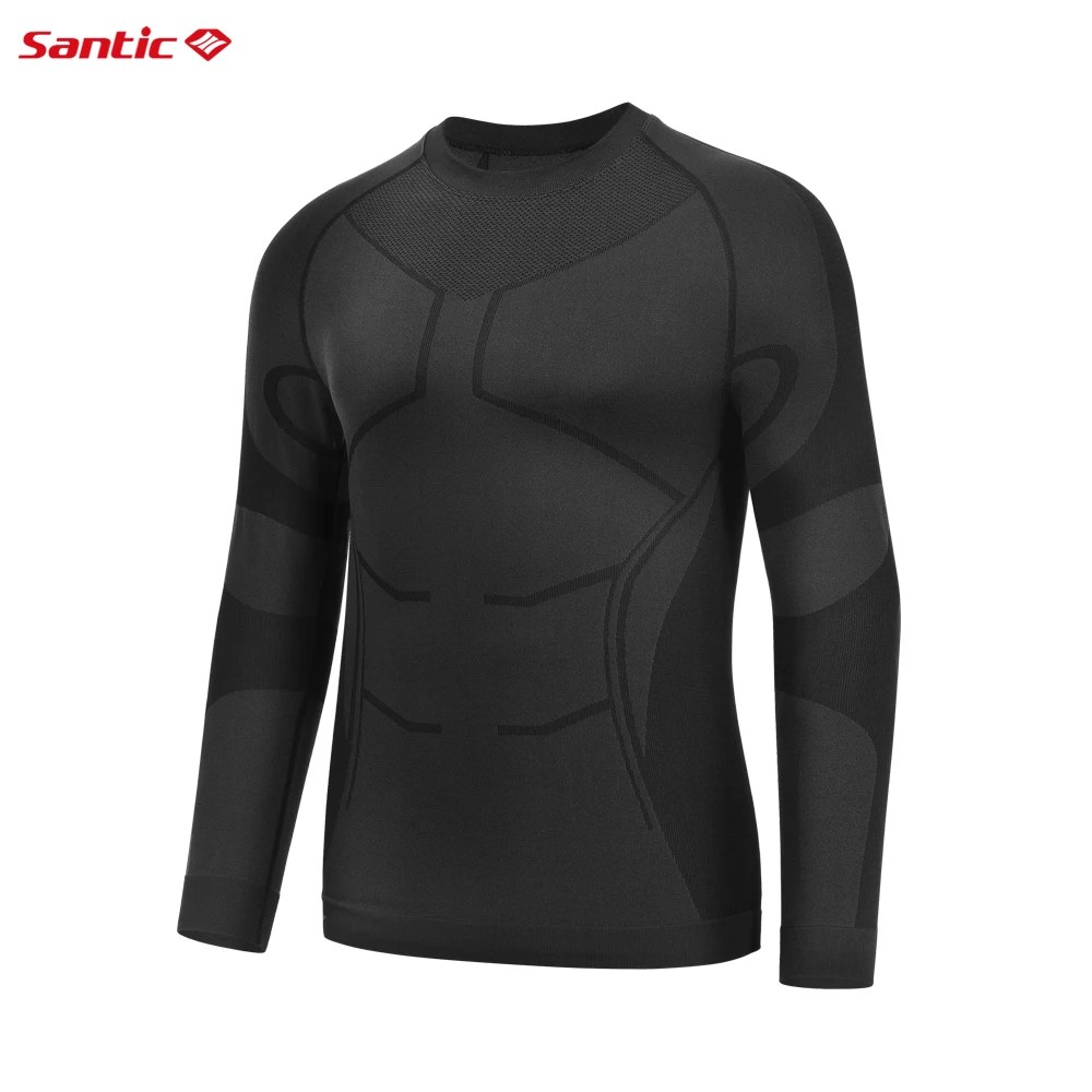 Santic Men's Winter Cycling Long Sleeve Thermal Keep Warm Cycling Long Sleeve Tight Sports Underwear 2C01144G