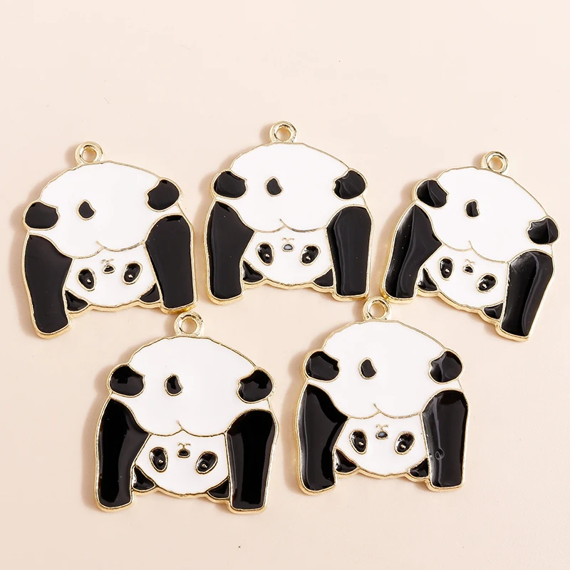 20 Stück Cartoon-Tier-Anhänger, Emaille-Panda-Bambus-Anhänger für die Schmuckherstellung, Halsketten, Ohrringe, Armbänder, DIY-Bastelarbeiten, Geschenke – Detail 13