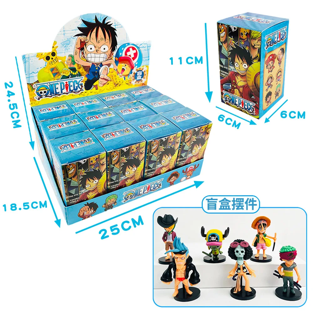 New Cute Version 12pcs One Piece Cartoon Mystery Blind Box Toys Luffy Ornaments Model Doll Collection Boy Surprise Birthday Gift