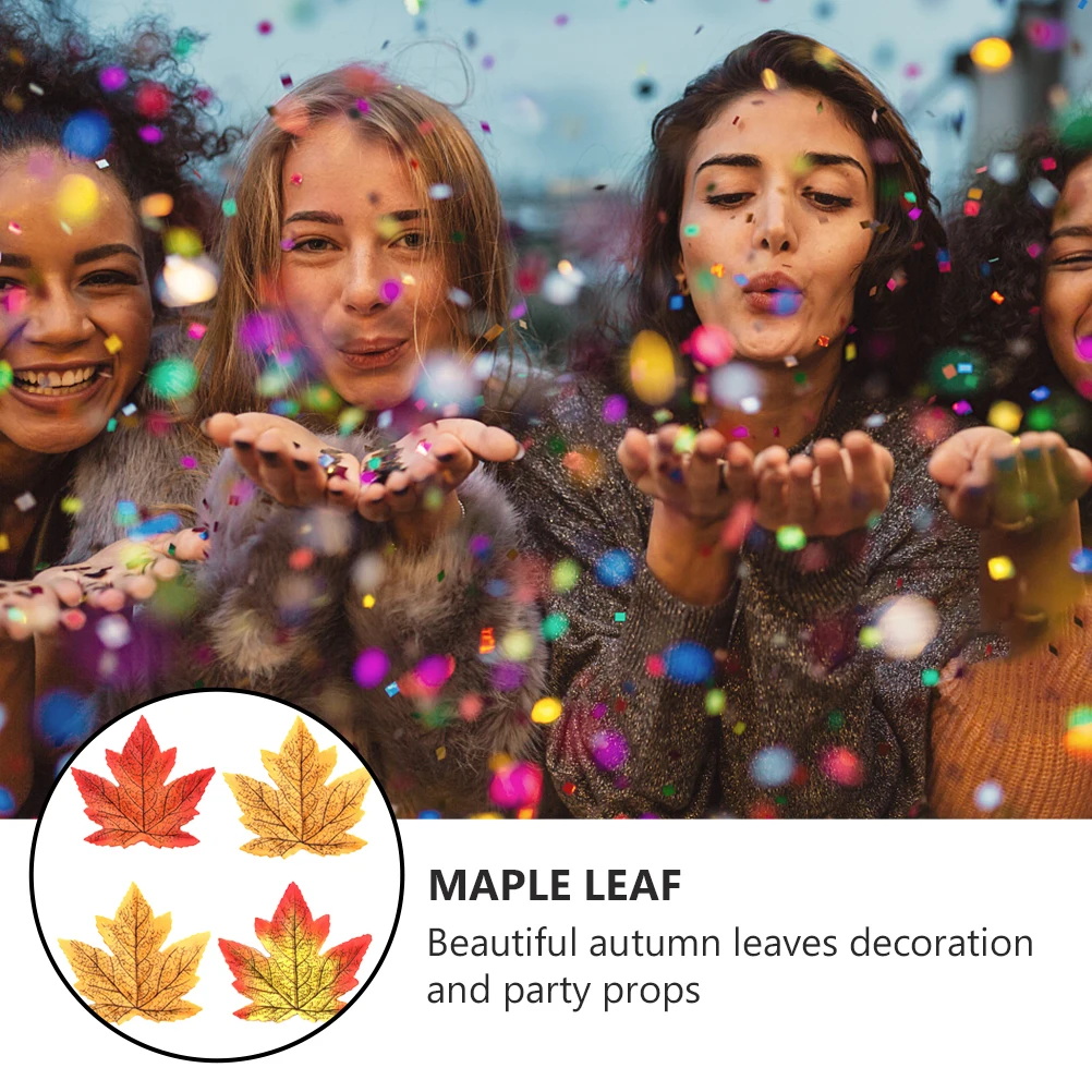 

550Pcs Simulation Maple Leaf Artificial Leaves Lightweight Autumn Party Decoration Home Decor Supplies Perfect Props