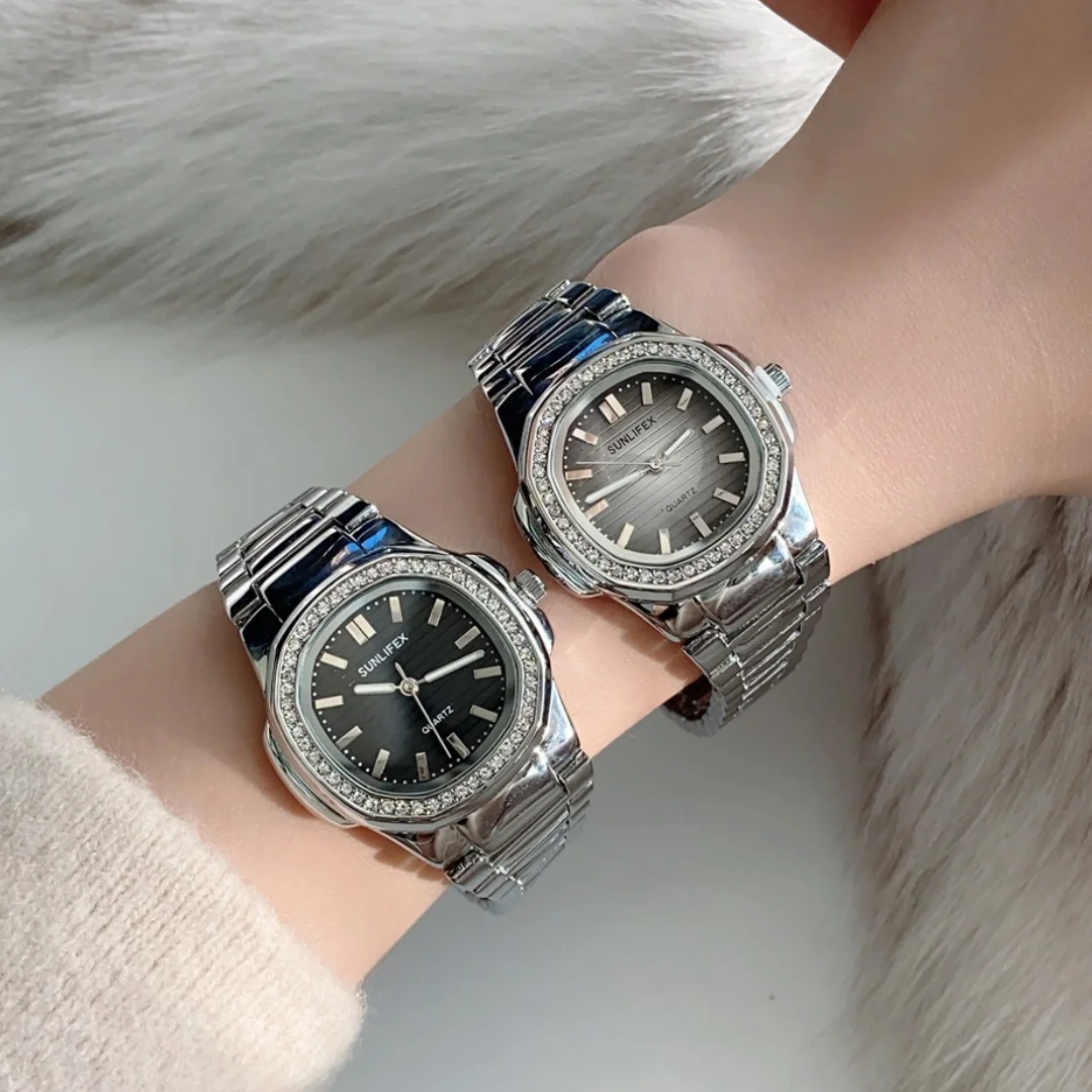 Sunlifex Women Quartz Watch Business Rhinestone Wristwatches Gift For Friends Family Women's Watches Relogio zegarek damski