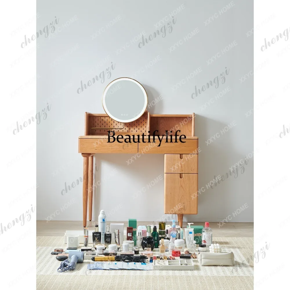 AA simple solid wood makeup table storage dresser bedside table