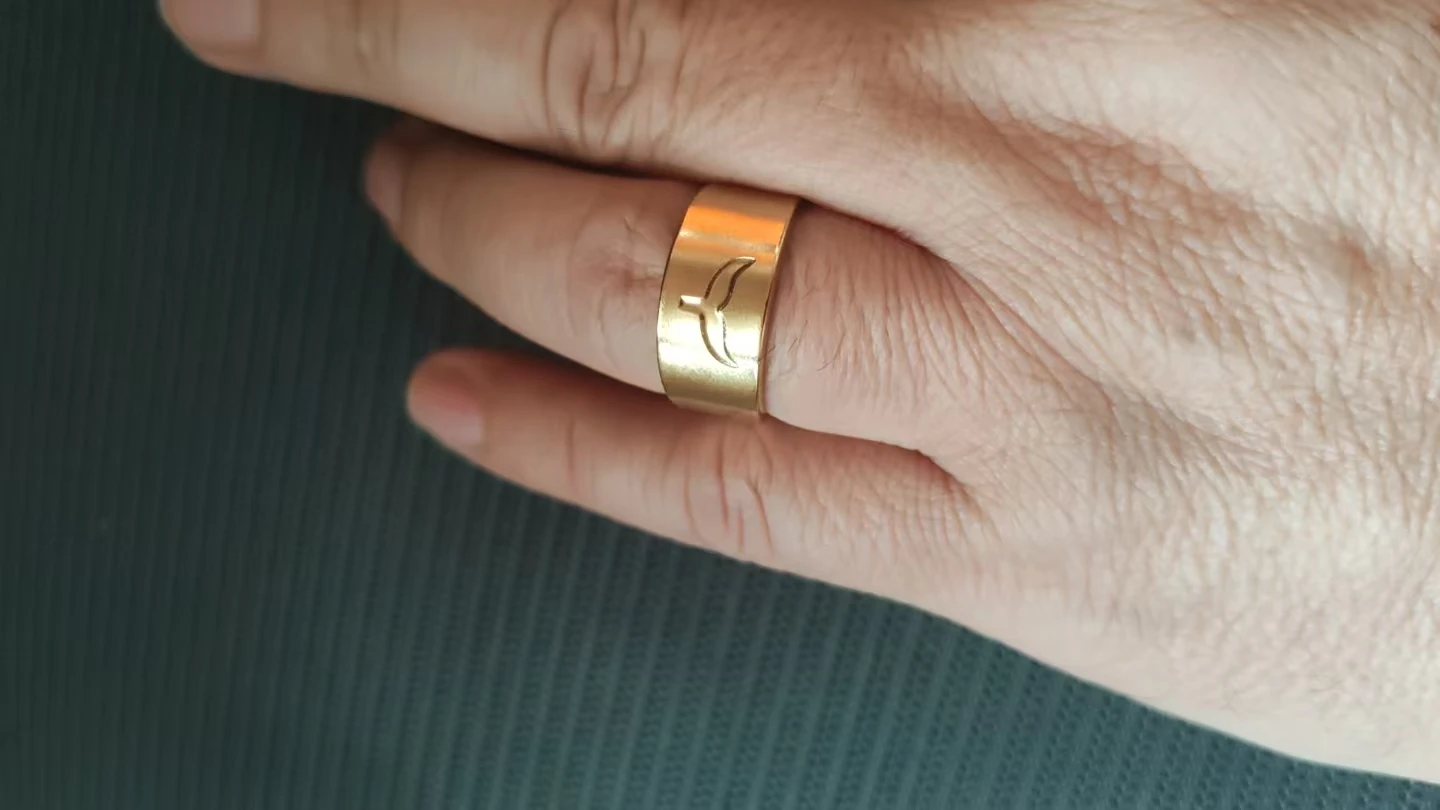 Stainless Steel Shark Whale Tail Ring - view 3