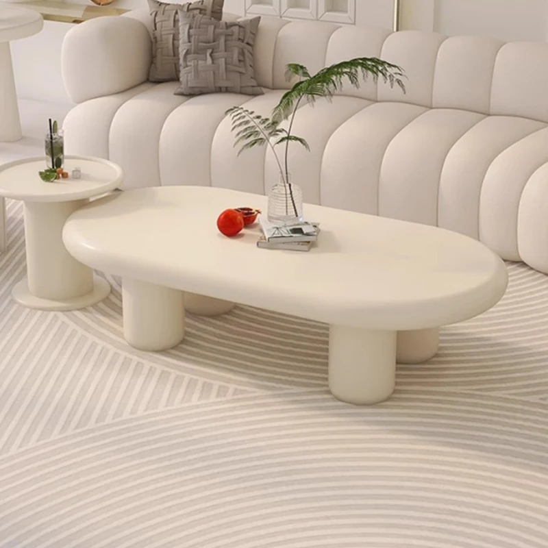 

Nordic Minimalist Cream Style Coffee Table Light Luxury Modern Simple Side Table Living Room Clear Mesas Bajas Home Furniture