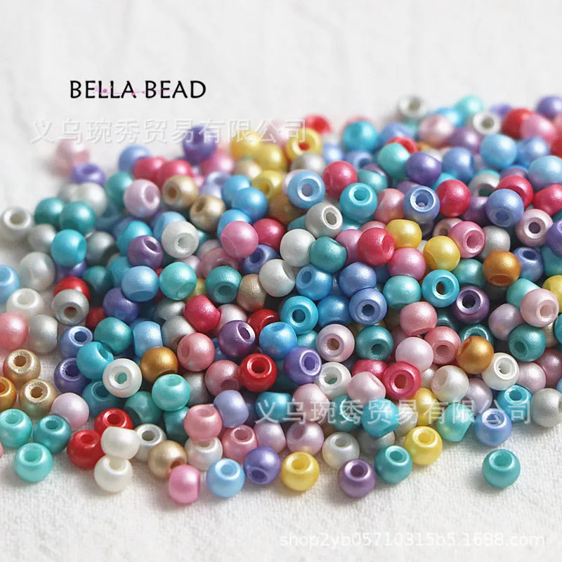 2/3/4mm high-protection pearl powder solid color glass beads handmade DIY beaded beads bracelet necklace material