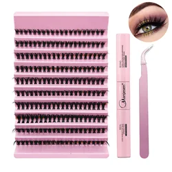 DIY Lashes Extension Kit Lash Bond and Seal Remover Eyelashes 200 PCS Clusters Makeup Tools  for Gluing  Lashes Gluing Glue